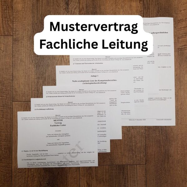 Mustervertrag "Fachliche Leitung"